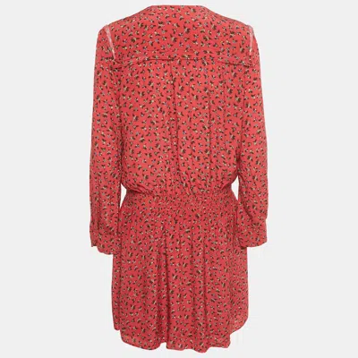Pre-owned Zadig & Voltaire Red Floral Print Crepe Remus Liberty Mini Dress L
