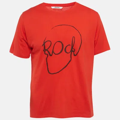 Pre-owned Zadig & Voltaire Red Rock Printed Cotton Knit Tommy Skull T-shirt Xl