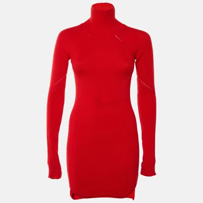 Pre-owned Zadig & Voltaire Red Wool Knit Viky Mini Dress Xs