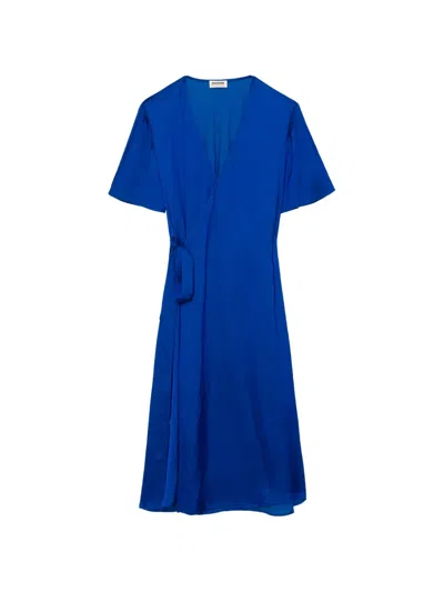 Zadig & Voltaire Reforme Satin Dress In Blue