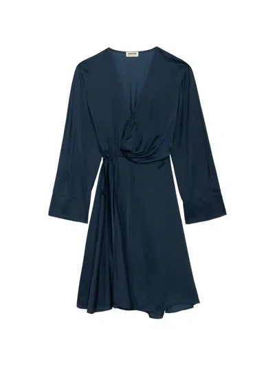 Zadig & Voltaire Remoir Satin Dress In Blue