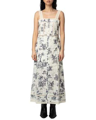 Zadig & Voltaire Renaid Tropical Island Dress In Blue