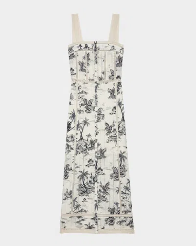 ZADIG & VOLTAIRE RENAID TROPICAL ISLAND MIDI DRESS