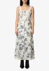 Zadig & Voltaire Womens Renaid Sleeveless Printed Cotton Maxi Dress Ecru In Neutral