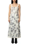 Zadig & Voltaire Womens Renaid Sleeveless Printed Cotton Maxi Dress Ecru