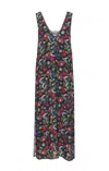 Zadig & Voltaire Renzo Lace-panel Floral-print Maxi Dress In Multi