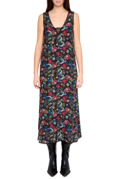 ZADIG & VOLTAIRE ZADIG & VOLTAIRE RENZO FLORAL PRINT SLEEVELESS DRESS