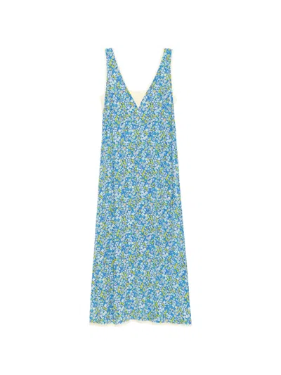 Zadig & Voltaire Renzo Floral-print Midi Dress In Blue