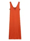 Zadig & Voltaire Renzo Lace-detail Satin Midi Dress In Orange