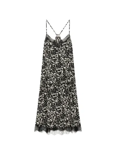 Zadig & Voltaire Respa Soft Night Flowers Midi Dress In Multi