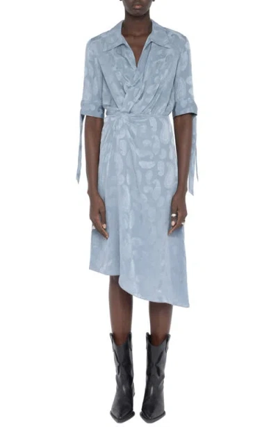Zadig & Voltaire Rhani Silk Paisley Jacquard Dress In Blue