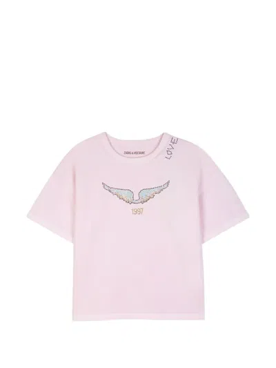 Zadig & Voltaire Rhinestone-embellished T-shirt In Pink
