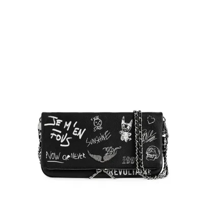 Zadig & Voltaire Zadig&voltaire Rhinestone-embellished Wings Clutch In Black