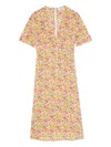 Zadig & Voltaire Womens Ecru Rhodral Floral-print Woven Midi Dress In Pink