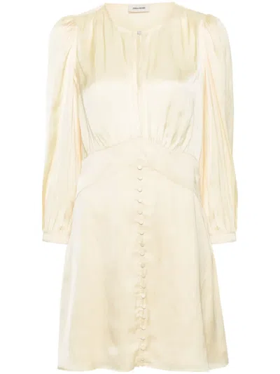 Zadig & Voltaire Rhodri Satin Minidress In 黄色