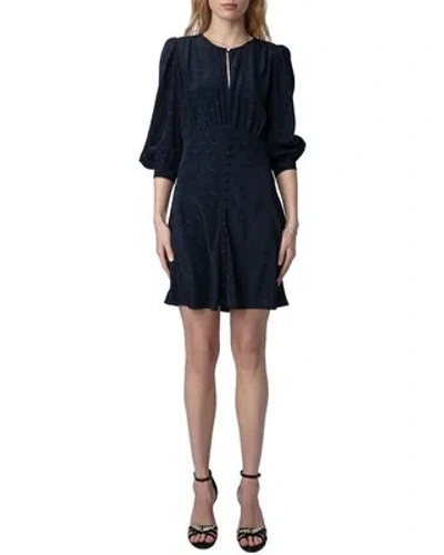 Pre-owned Zadig & Voltaire Rhodri Silk Dress Women's In S_encre