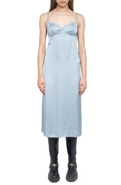 Zadig & Voltaire Rialta Satin Slipdress In Gray