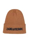 Zadig & Voltaire Ribbed-knit Beanie In Brown