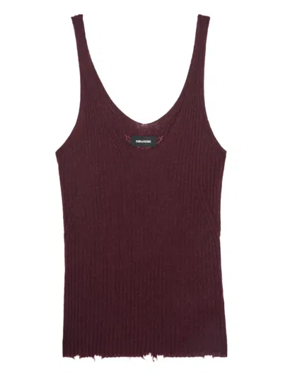 Zadig & Voltaire Ribbed Tank Top In Purple