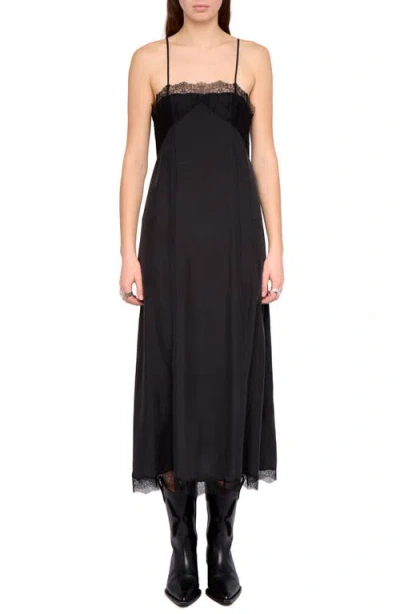 Zadig & Voltaire Ridar Silk Slipdress In Black