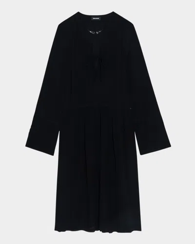 Zadig & Voltaire Rinas Lace-up Midi Dress