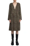 Zadig & Voltaire Rinas Leopard-print V-neck Mini Dress In Gray