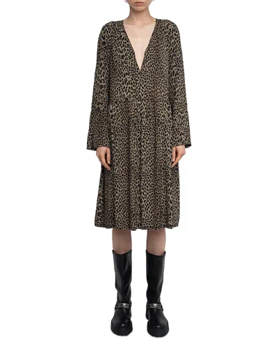 ZADIG & VOLTAIRE RINAS SOFT LEOPARD PRINT DRESS