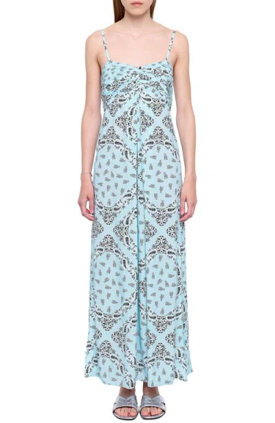 Zadig & Voltaire Rippie Soft Bandana Print Maxi Dress In Blue