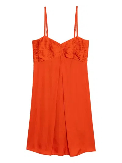 Zadig & Voltaire Rippies Minikleid Mit Gerafftem Detail In Orange