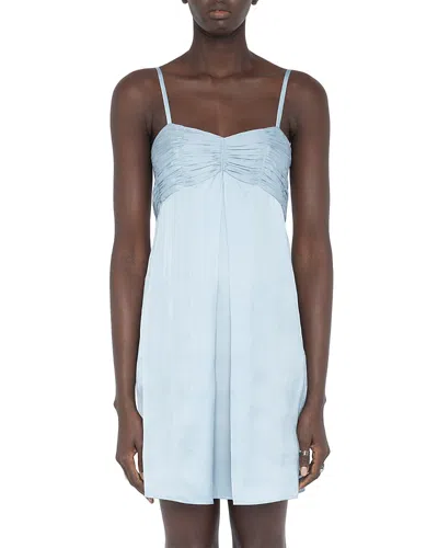 Zadig & Voltaire Rippies Satin Dress In Blue