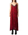 Zadig & Voltaire Risty Soft Wild Voltaire Dress In Red