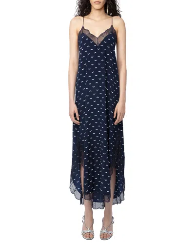 Zadig & Voltaire Ristyl Cdc Polka Wings Silk Dress In Multi