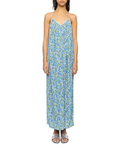Zadig & Voltaire Womens Pear Ristym Printed Woven Maxi Dress In Blue
