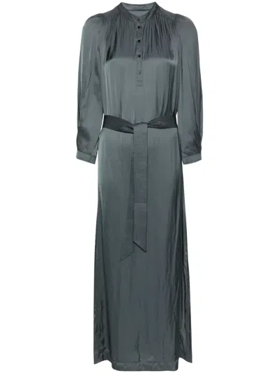 Zadig & Voltaire Ritchin Satin Maxi Dress In 灰色