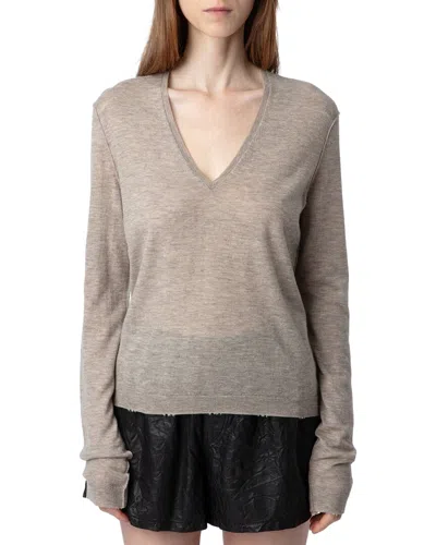 Zadig & Voltaire Rivy Cashmere Sweater In Gray