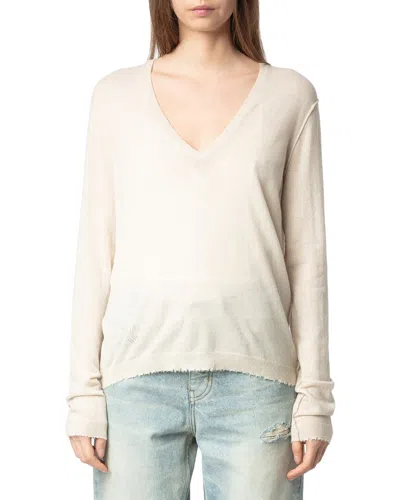 Zadig & Voltaire Rivy Cashmere Sweater In Neutral