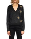Zadig & Voltaire Rivy Stars Metallic Wool Blend Sweater In Black