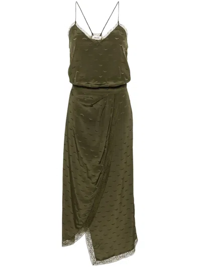 Zadig & Voltaire Rixi Silk Maxi Dress In 绿色