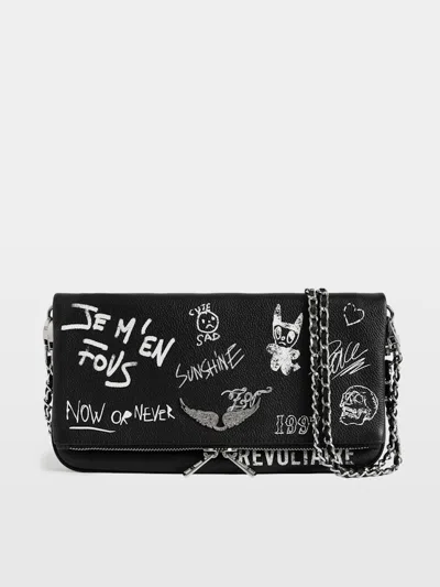 Zadig & Voltaire Rock Arty Tag Clutch In Black