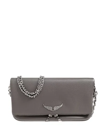 Zadig & Voltaire Rock Clutch In Gray