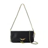 Zadig & Voltaire Black And Gold Leather Rock Shoulder Bag