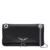 Zadig & Voltaire Rock Ii Grained Leather Crossbody Bag In Black