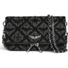 Zadig & Voltaire Rock Denim Monogram Crossbody Bag In Black