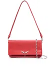 Zadig & Voltaire Rock Eternal Leather Clutch Bag In Red