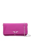 Zadig & Voltaire Rock Eternal Leather Shoulder Bag In Rosa