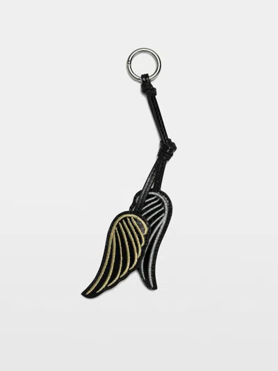 Zadig & Voltaire Rock Feather Keyring In Gold