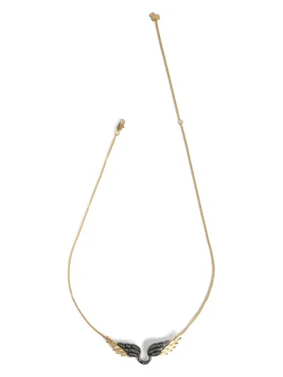 Zadig & Voltaire Rock Feather Necklace In Gold