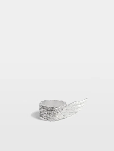 Zadig & Voltaire Rock Feather Spread Ring In White