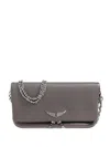 Zadig & Voltaire Zadig&voltaire Rock Grained Leather Bags In Gray