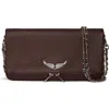Zadig & Voltaire Rock Grained Leather Crossbody Bag In Red